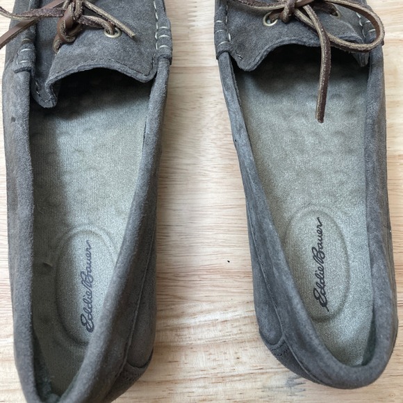 Eddie Bauer Women's Suede Moccasin Loafers Gray Slip On Shoes Size 7 - Picture 7 of 11